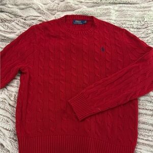 Polo Ralph Lauren Men’s Red Cable Knit Sweater